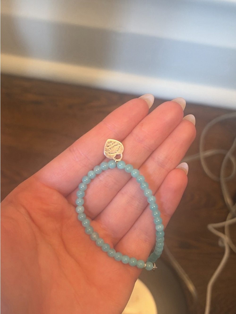Tiffany & Co. Return to Tiffany Mini Heart Tag Amazonite Bead Bracelet